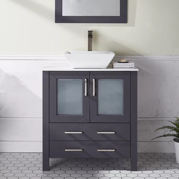 Ebern Designs Byrl 30" Freestanding Vessel Single Bathroom Vanity